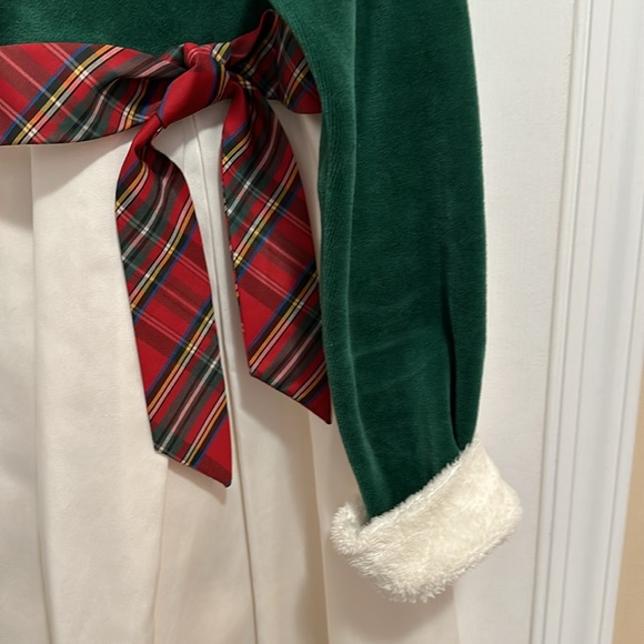 VINTAGE AMERICAN GIRL BITTY BABY GIRLS HOLIDAY CHRISTMAS VELVET DRESS - Size 7 - Picture 3 of 7